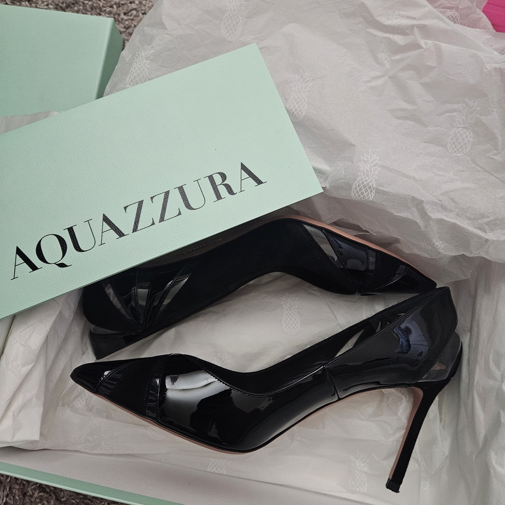 Aquazzura Black Patent Leather Pumps